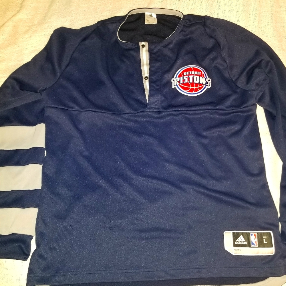 Adidas Detroit Pistons long sleeved shooting shirt